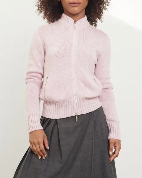 90s Marella double zip knit — Nude Lagoon