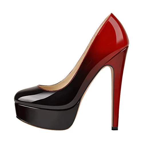 Only maker Escarpins à talons hauts Stiletto pour femme, Noir et rouge., 38 EU