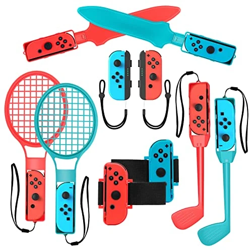 2024 Switch Sport Ensemble d'accessoires pour enfants Nintendo Switch jeux, 10 en 1 Kit d'accessoires de pour la famille pour les jeux de Switch sport OLED