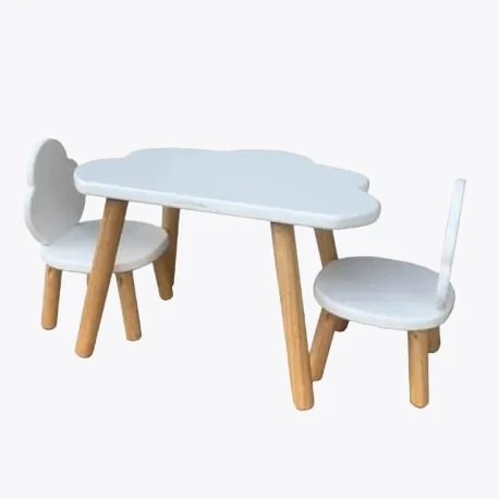 Ensemble Table & Chaises Enfant Nuage - Blanc