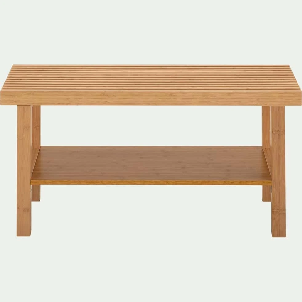 DANONG - Banc de salle de bain en bambou L89cm - bois clair