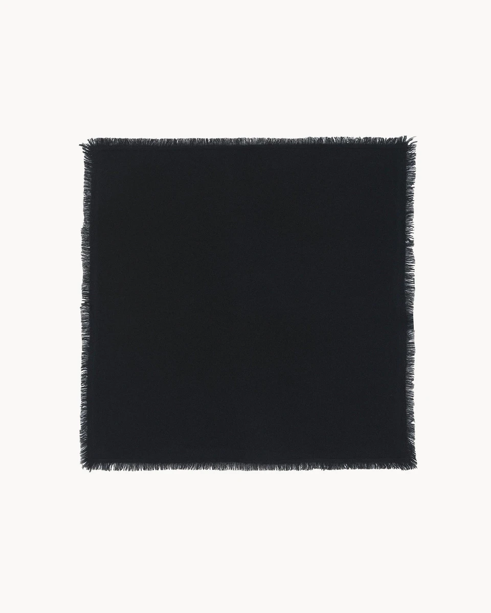 Petit Bandana Cachemire Uni Noir | Kujten Cachemire