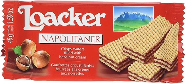 LOACKER Gaufrettes croustillantes fourrées à la crème de noisettes 90g