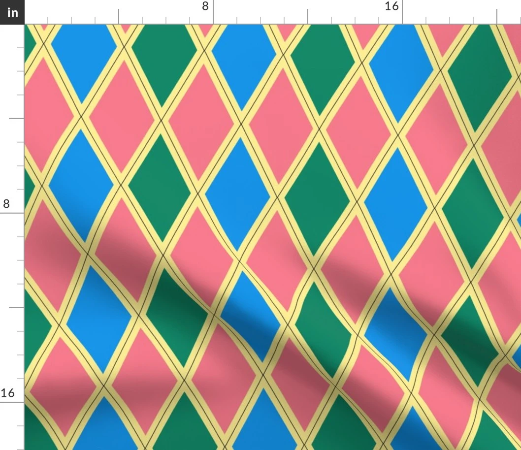 Harlequin argyle colorful circus theater Fabric | Spoonflower