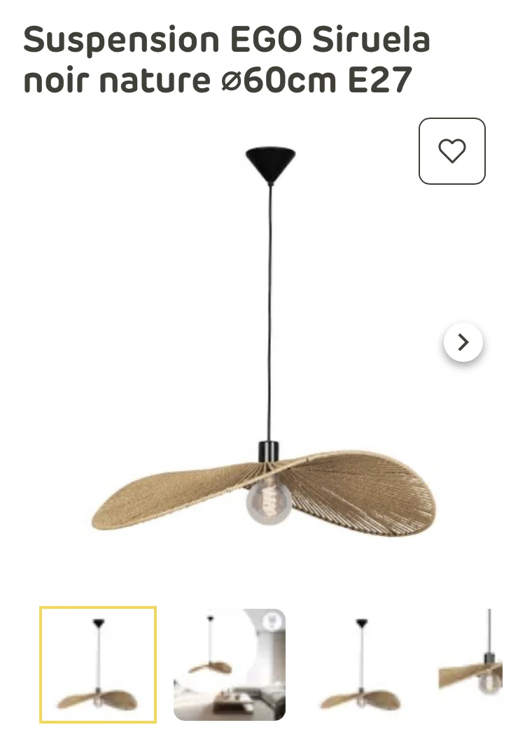 Une suspension ou un plafonnier pour notre chambre