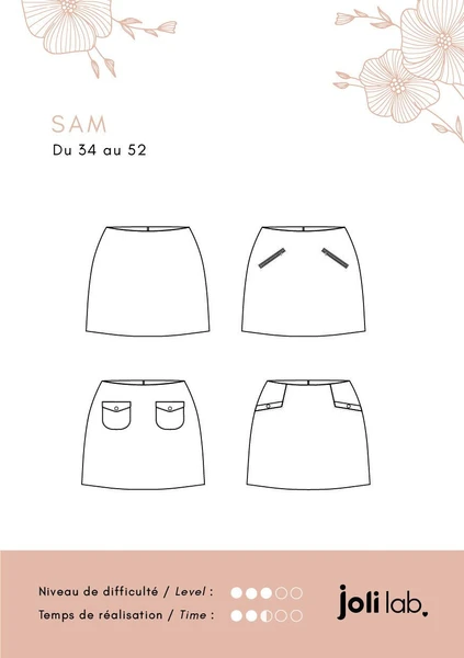 Jupe Sam - Patron Couture PDF ou Pochette