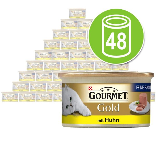 Lot de boîtes Gourmet Gold Les Mousselines 48 x 85 g