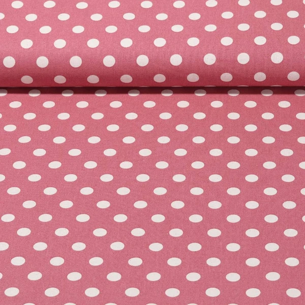 Cretonne de coton - Gros pois Baies Beige Effet délavé