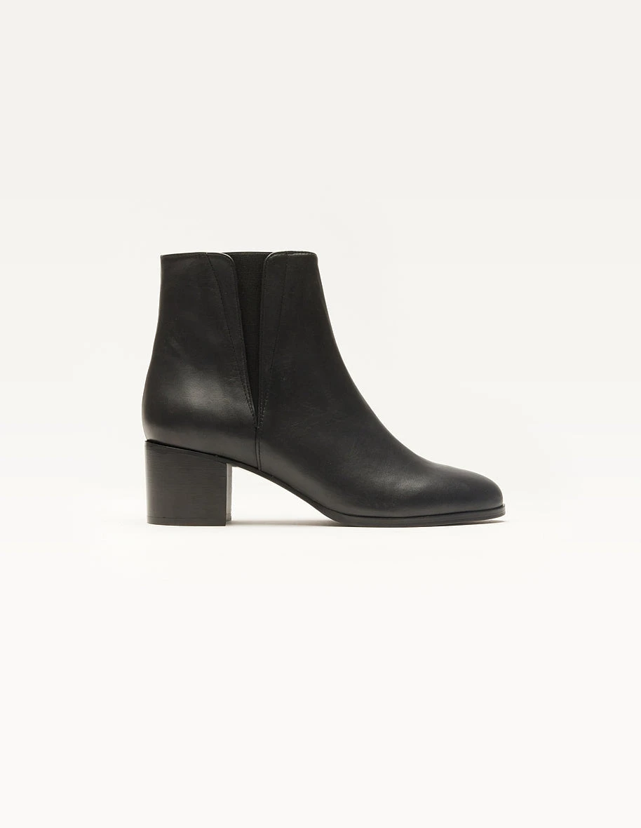 Bottines en cuir certifié noir 