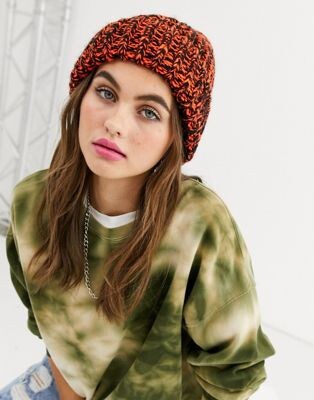 ASOS Bonnet en maille bicolore -