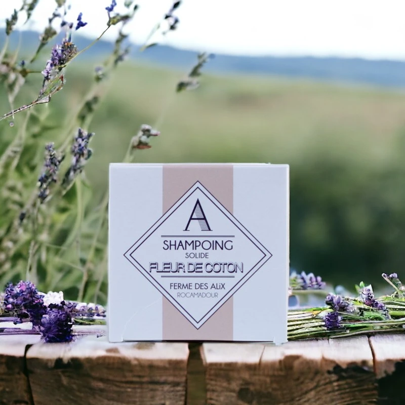 Shampoing solide lavande et fleur de coton - Ferme des Alix