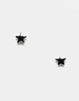 Kingsley Ryan - Clous d'oreilles étoile en émail noir