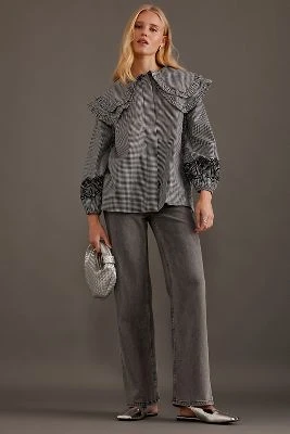 Blouse Lois à Double-Col Damson Madder