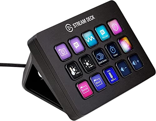 Elgato Stream Deck MK.2 – Contrôleur de studio, 15 touches macro, déclenchement d’actions dans les applications et les logiciels comme OBS, Twitch, ​YouTube et d’autres, compatible Mac et PC
