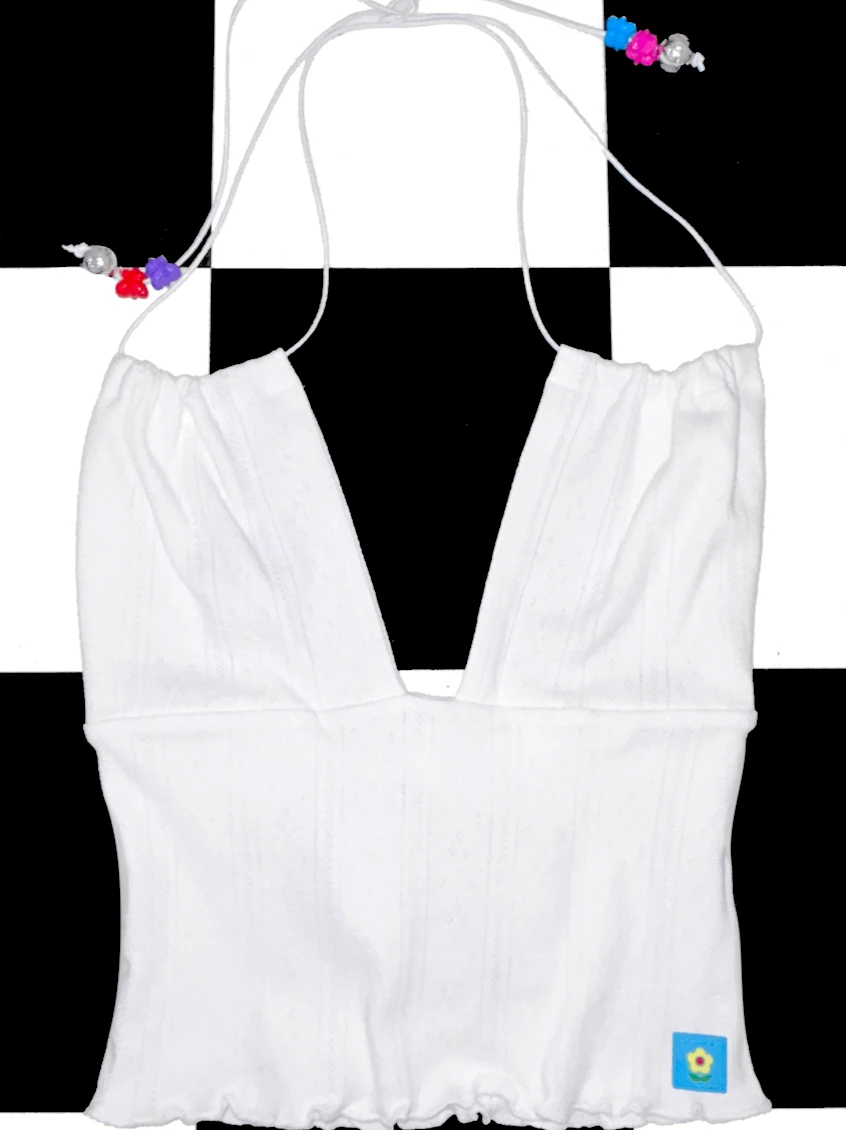 SWEET LORD O'MIGHTY! NYMPH POINTELLE TOP IN WHITE