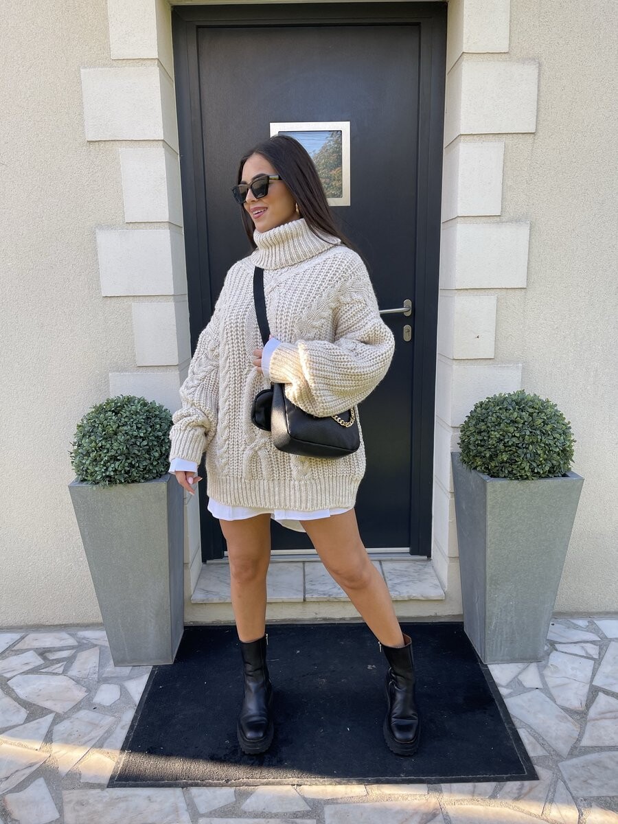 Pull OVERSIZE crème