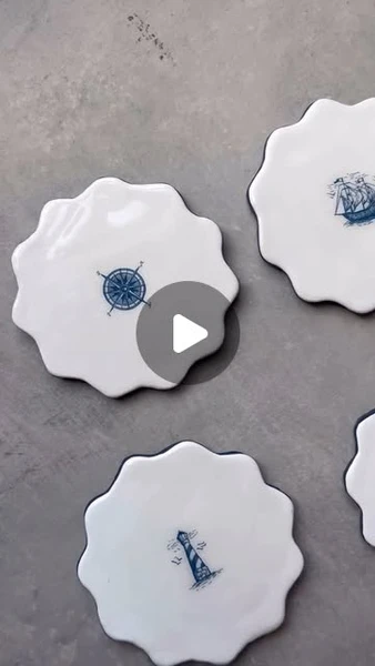 Sincerely Seashell on Instagram: "Coastal granddaughter coasters ⚓️🌊 I’ll be using these all summer!#airdryclay #airdryclayideas #diygifts #coastalcraft #artprocess #coastalgranddaughter"