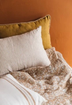 HOUSSE DE COUSSIN 40X65 CM EN LIN LAVÉ CAFÉ/MILK