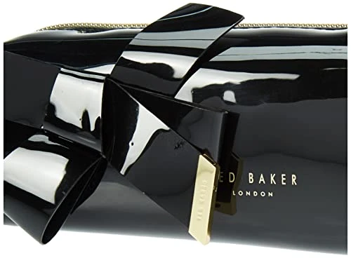 Ted Baker Nikara, Trousse en Vinyle avec nœud Femme, Noir, Taille Unique
