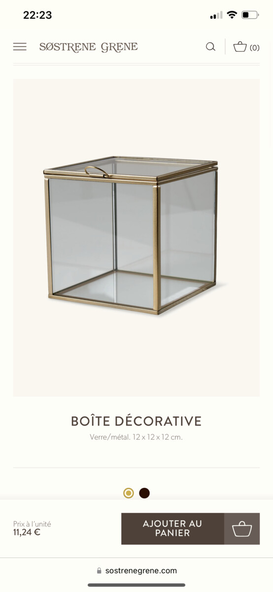Boîte décorative | Verre/métal. 12 x 12 x 12 cm. | Søstrene Grene