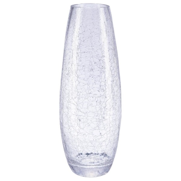 Vase verre craquelé, H40cm à poser au sol