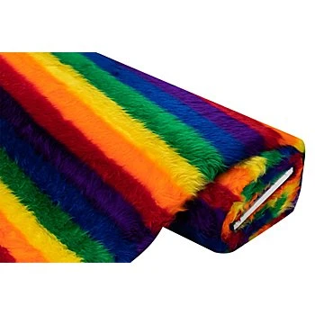 Fausse fourrure à poils longs « arc-en-ciel », multicolore