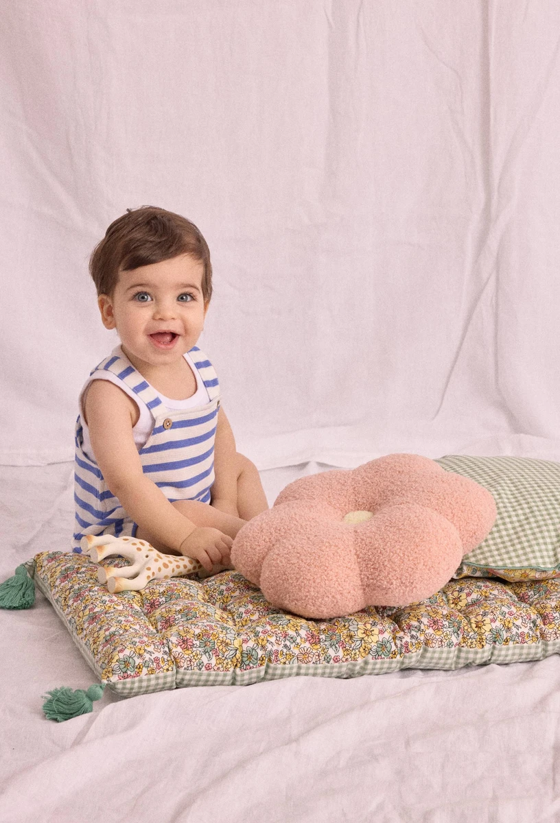 Barboteuse rayée à bretelles en coton, certifié OEKO-TEX