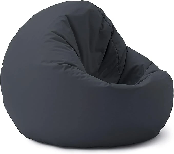 Lumaland Pouf pour Enfants & Adultes avec Fonction 2 en 1 pour s'asseoir & s'allonger | Ø 120x75 cm Fauteuil pour Salon & Extérieur | Facile d'entretien grâce à la Housse Amovible | Gris Acier