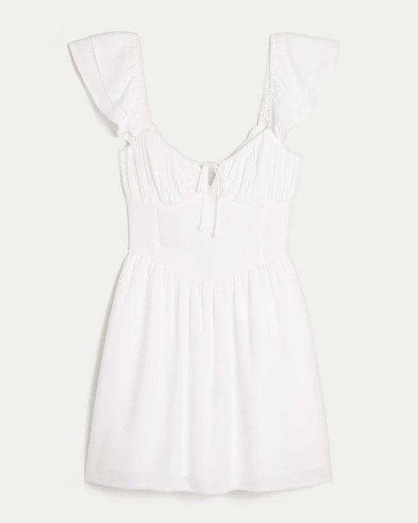 Minirobe à taille en V et manches flottantes