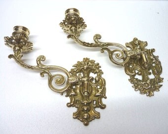 antique circa 1900 pair of swing arm piano wall sconces candle holders brass candlestick holders candle holders wall candle stick holders