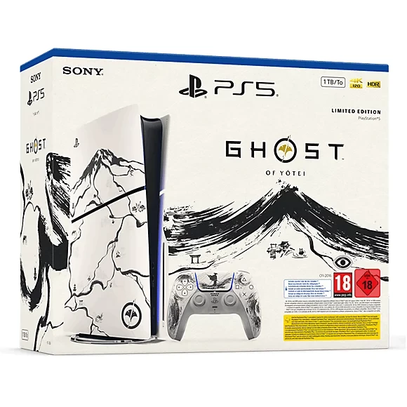 Pack console PlayStation®5 - Black Édition limitée Ghost of Yōtei™ (modèle - slim)*