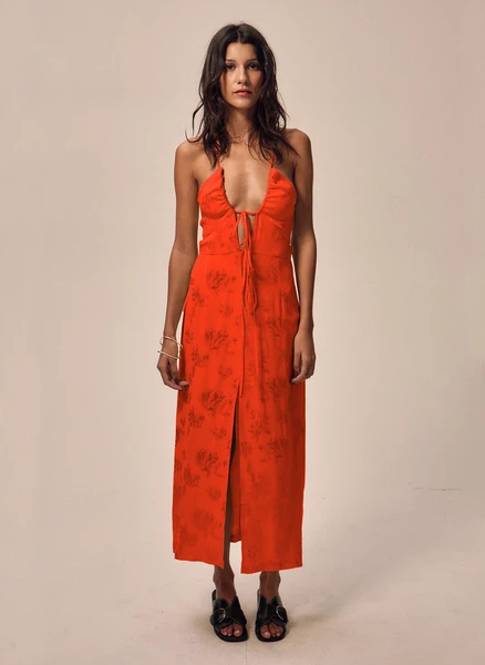 ROBE DÃ©COLLETÃ©E ROUGE NITAH - FEMME | Place des Tendances