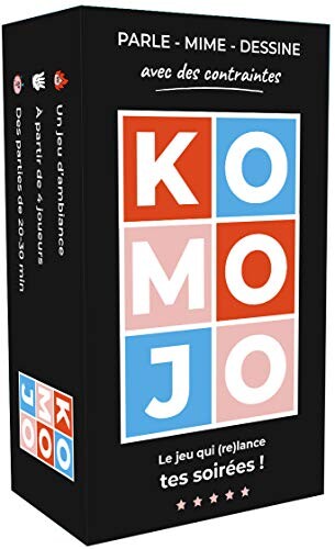 Komojo ⚡️Nouveau Jeu de société Famille Ambiance , Jeux de Cartes &amp; Jeu soirée Societe, Parle, Mime, Dessin avec des contraintes folles