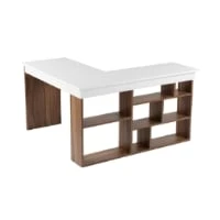 Bureau En Bois "vesper" 130 X 120 X 72 Cm - Noyer