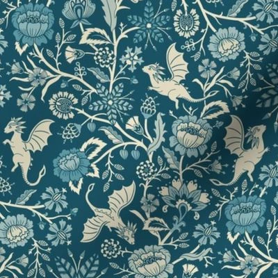 Pollinator dragons - traditional fantasy Fabric | Spoonflower
