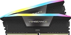 CORSAIR Vengeance RGB DDR5 RAM 32Go (2x16Go) 6000MHz CL36 Intel XMP 3.0 Mémoire pour Ordinateur de Bureau - Noir (CMH32GX5M2E6000C36)