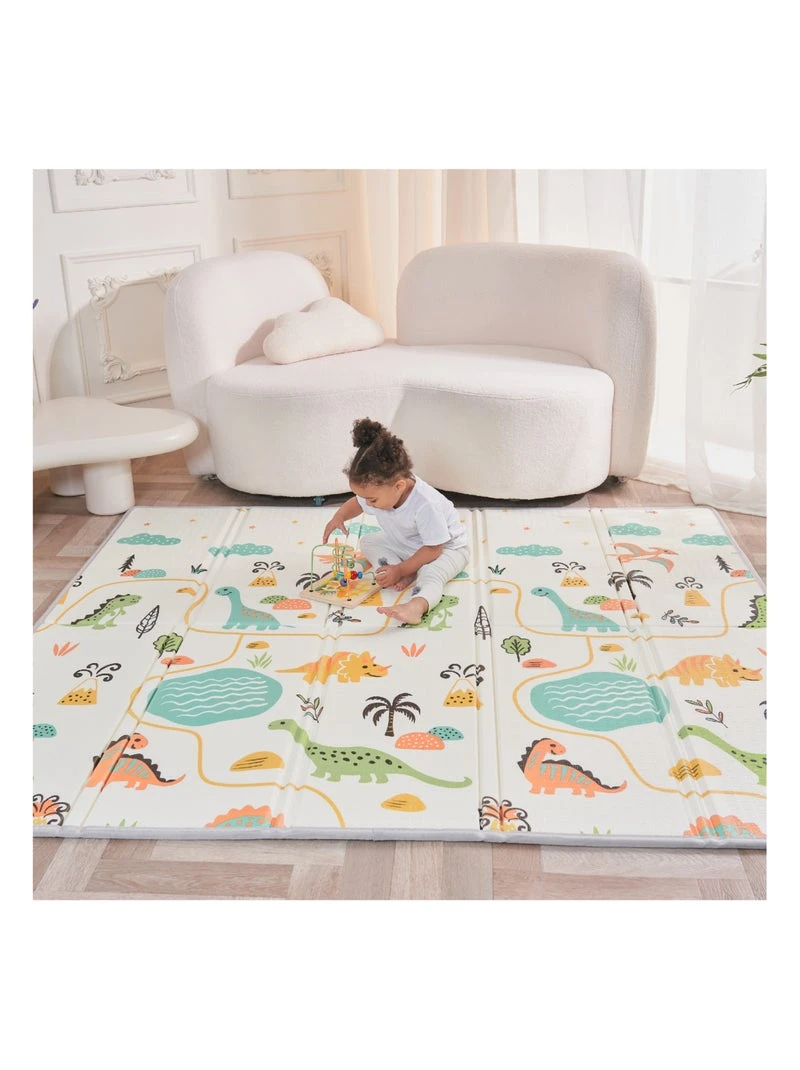 Tapis d'éveil pliable en mousse, réversible et imperméable - 200x180x1,5 - DINO | SUPERBE BEBE