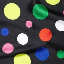 Tissu satin carnaval pois multicolores