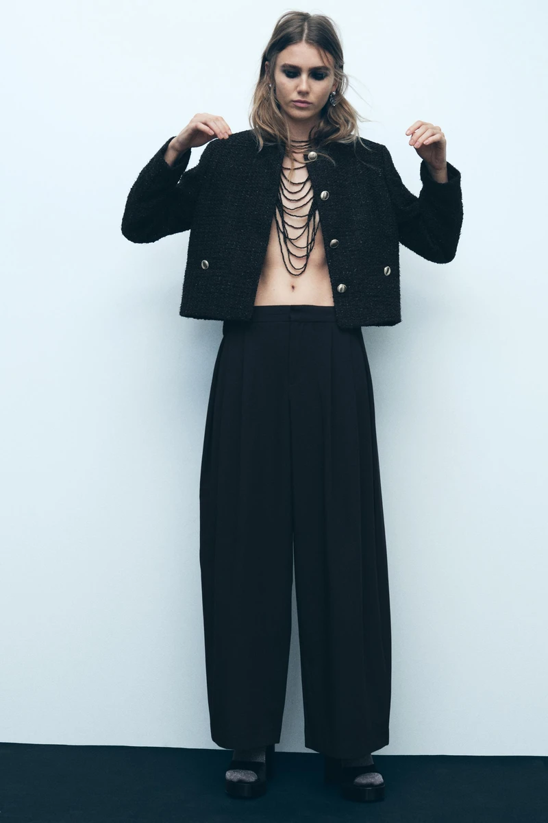 BLAZER À TEXTURE ET FIL MÉTALLISÉ