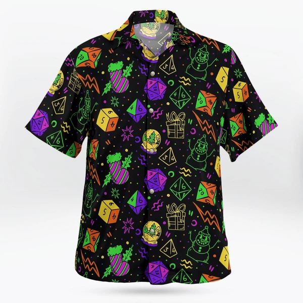 Christmas role playing dice Hawaiian Shirt– Perfect for RPG Lovers