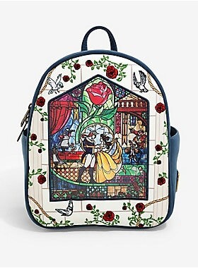 Loungefly Disney Beauty and The Beast Stained Glass Castle Mini Backpack