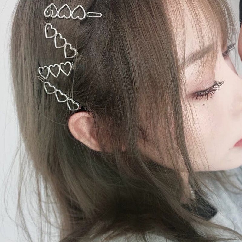 Barrettes en forme de cœur pour femme et fille, accessoires de coiffure, Style coréen, à la mode