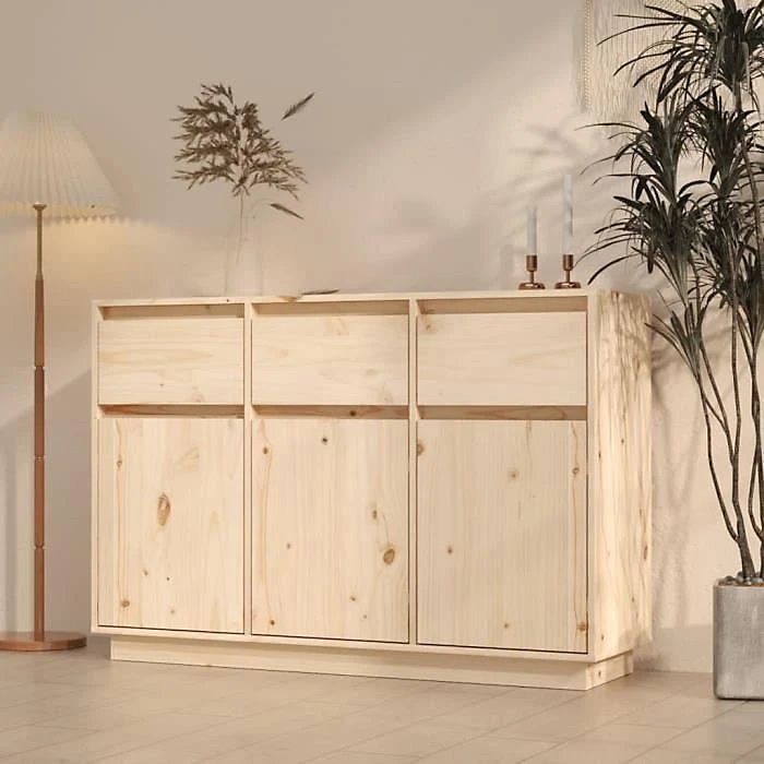 Buffet 110X34X75 Cm Bois Massif De Pin