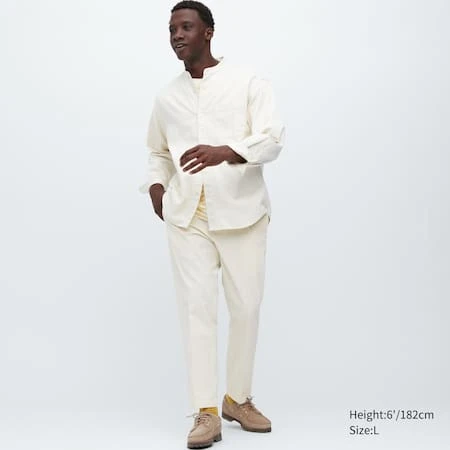 XS - Blanc cassé Pantalon 7/8Ème Effet Coton | UNIQLO
