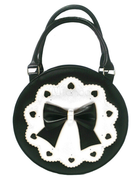  Lolitashow Sac Lolita rond avec noeud en PU