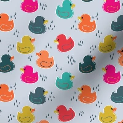 Bright Rubber Duckies Fabric | Spoonflower