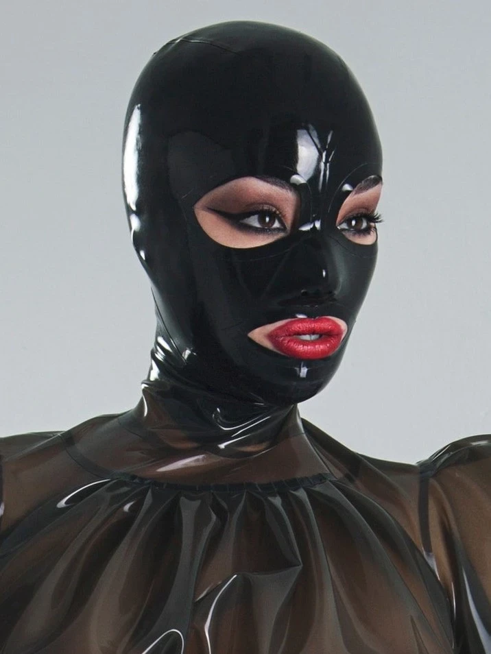 Cagoule en latex noir Asha