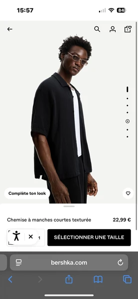  Chemise à manche courtes texturée