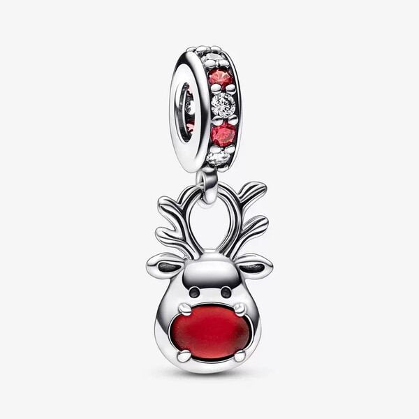 Charm Pendant Murano Renne au Nez Rouge