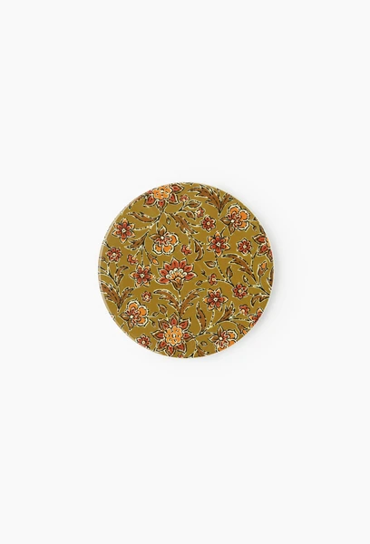 Dessous de bougie imprimé, 10x0,7cm, en céramique